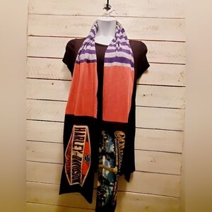 Upcycled Harley-Davidson Golden Spike Tshirt Scarf